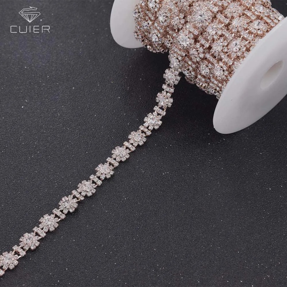 Rose gold rhinestons clothing trims  (1)
