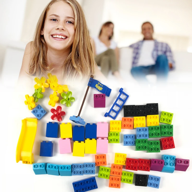 DIY Creative Bulk Granules Building Blocks Legoings Bricks Model Figures Educational Toys For Chilren Compatible Legoed Duploed