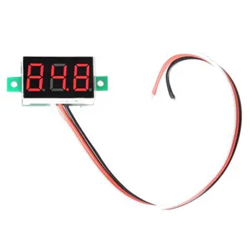 

Mini Digital Voltmeter DC 0-100V LED Panel Voltage Meter 3-Digital With 3 Wires Red