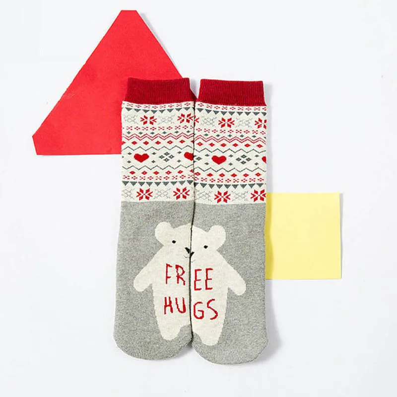 

Christmas Deer Socks Women Mens Cartoon Design Casual Knit Wool Socks Men Winter Warm Shorts Ankle Socks Meias Calcetines