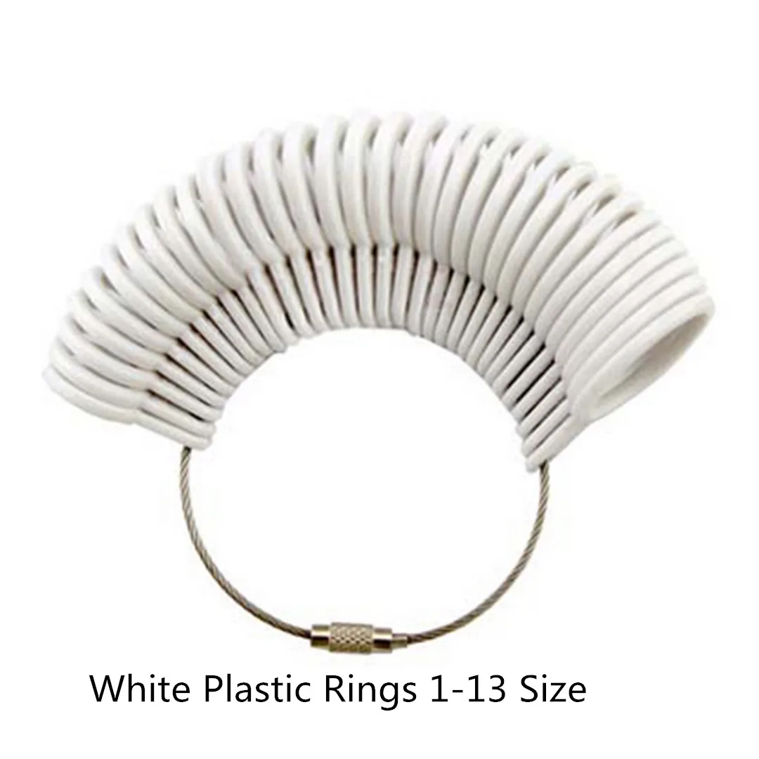 White Standard Ring Sizer Plastic Finger Ring US Ring Sizer Measure Finger Gauge for Wedding Ring Shellhard Jewelry Tools /& Equipments
