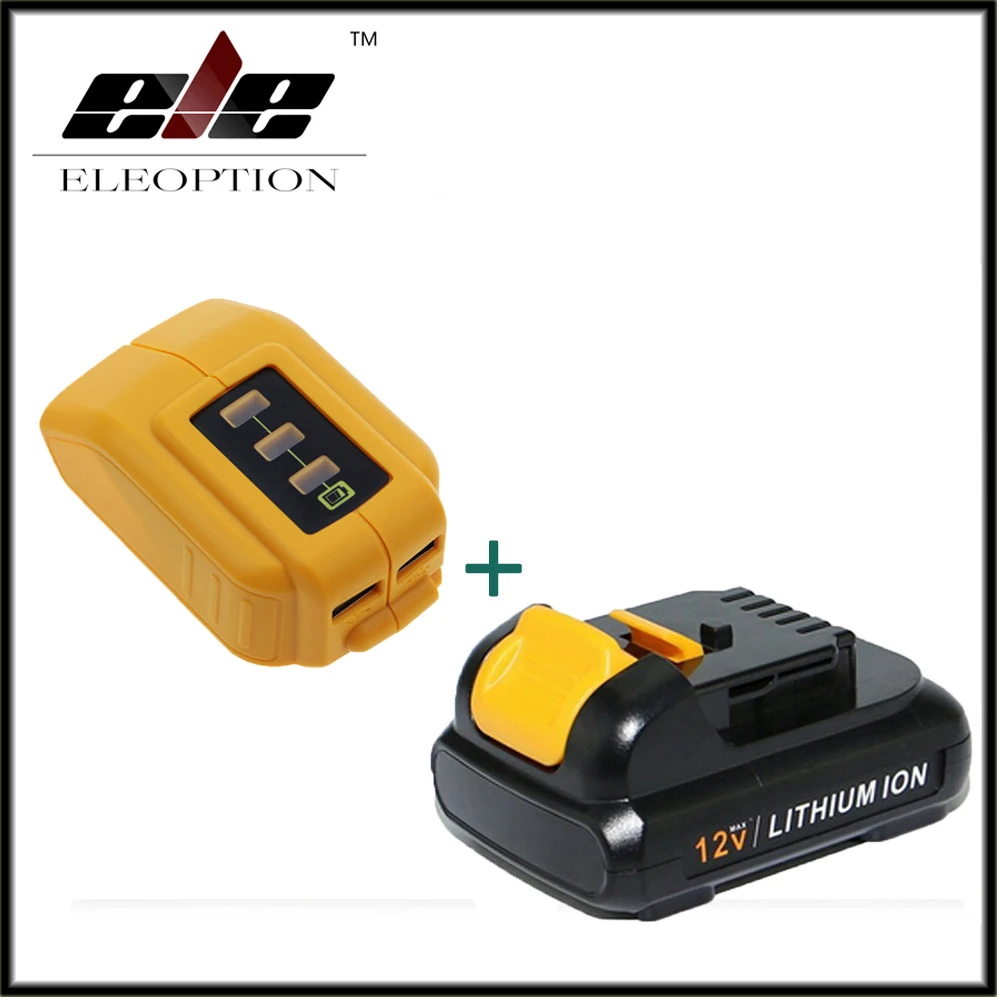 

Eleoption 12V 2000mah MAX Li-ion Replacement Batetry For DCB120 DCD710 DCF813 DCF815 + DCB090 USB Power Source Addon