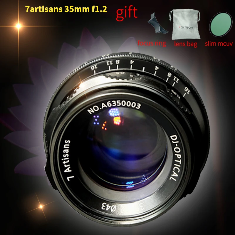 7 ремесленников 35 мм F1.2 премьер объектив для Sony E-крепление для Canon EOS-M для Fuji XF APS-C микро одной камеры ручной фокус фиксированный объектив