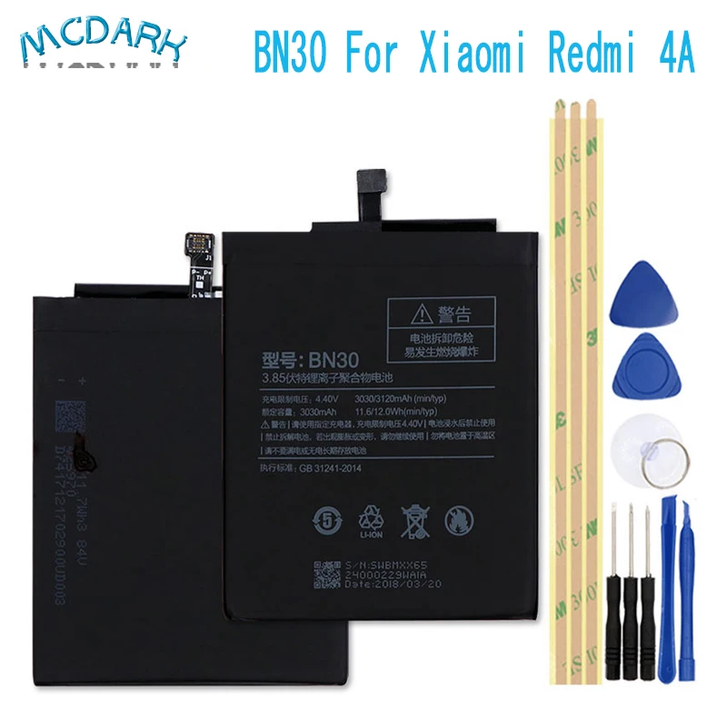 

BN30 BN42 BN20 BM22 BM36 For Xiaomi Redmi 4A Redmi 4 2G For Xiaomi Mi 5 Mi5 Mi5C Mi5S Batterie Bateria Accumulator AKKU+Tools