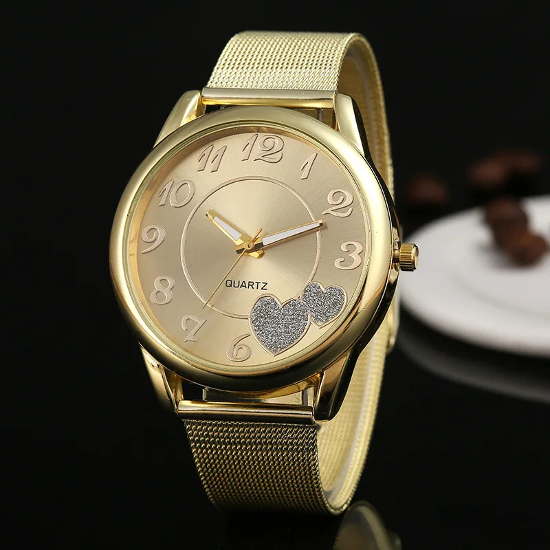 

Fashion Golden Women's Quartz Wristwatches Steel Strap Women's Bracelet Watches Relogio Feminino Clock Reloj Mujer Lover's Gift