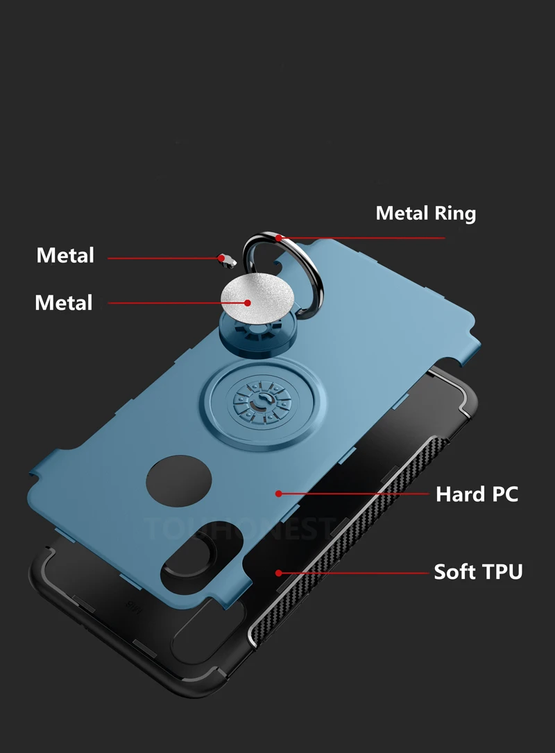 Для RedMi Note 6 Note 7 pro K20 S2 5 Plus противоударный чехол для Xiaomi Mi 9 9T A2 lite Mi 8 Автомобильный держатель Подставка Крышка с магнитным кольцом