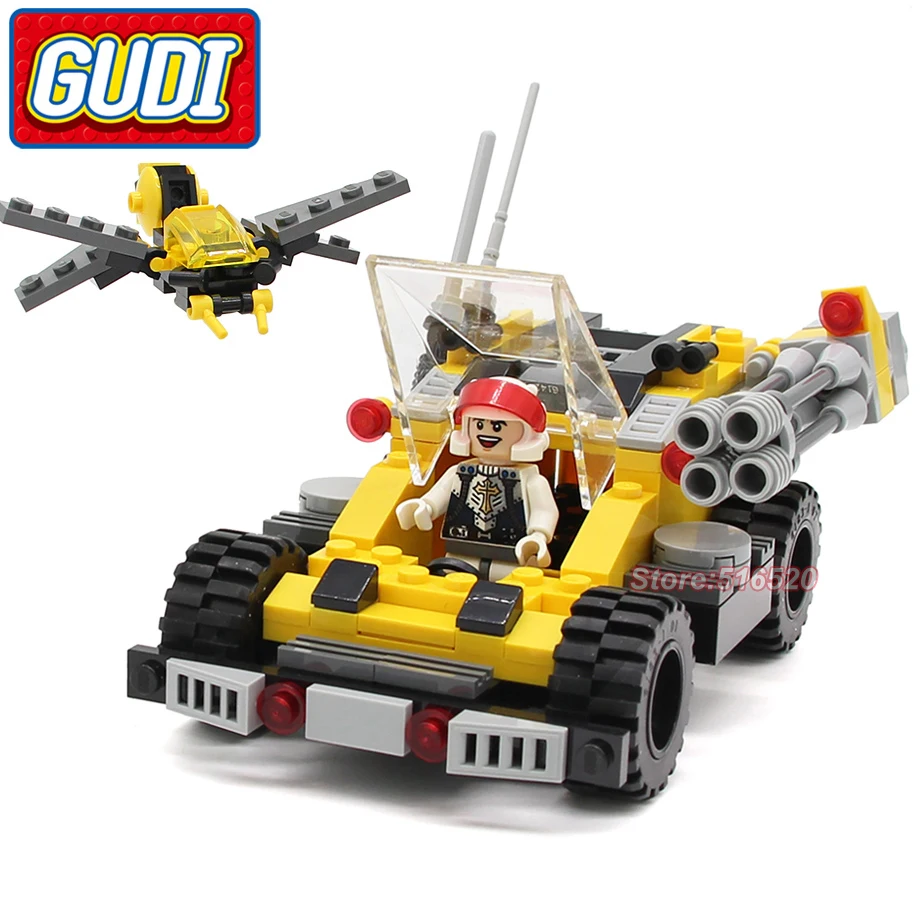 

GUDI Earth Border Legoings Car Bee Reconnaissance Aircra Block 185pc Brick Building Blocks Educational Toys For Children