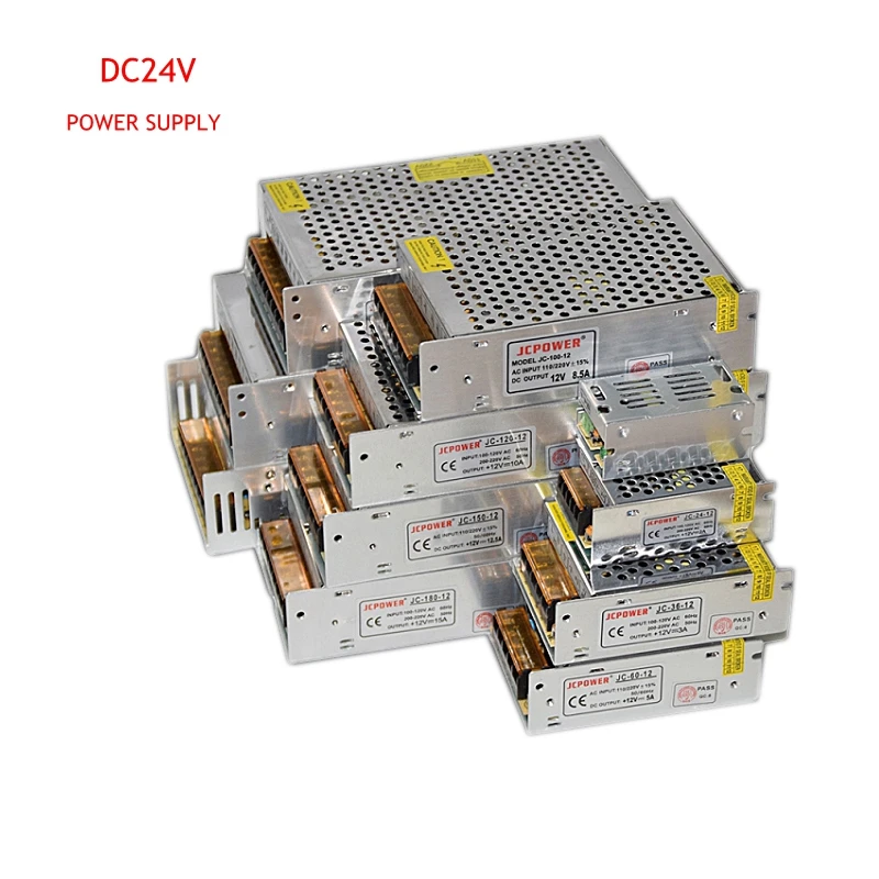 Адаптер питания DC 24 V 3A 5A 10A 15A 20A 25A 30A 12 5 Трансформаторы освещения 24 V Вольт Светодиодный драйвер питания Светодиодные полосы света