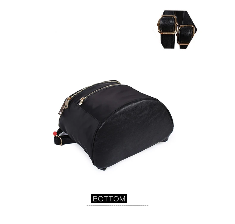 Нейлоновый маленький ковш женский рюкзак из искусственной кожи на ремне для девочек рюкзак в стиле пэчворк модная женская Повседневная универсальная сумка-портфель