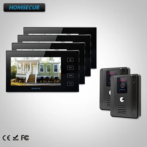 

HOMSECUR 7" Wired Hands-free Video Door Entry Phone Call System+Black Monitor TC011-B Camera+TM704-B Monitor