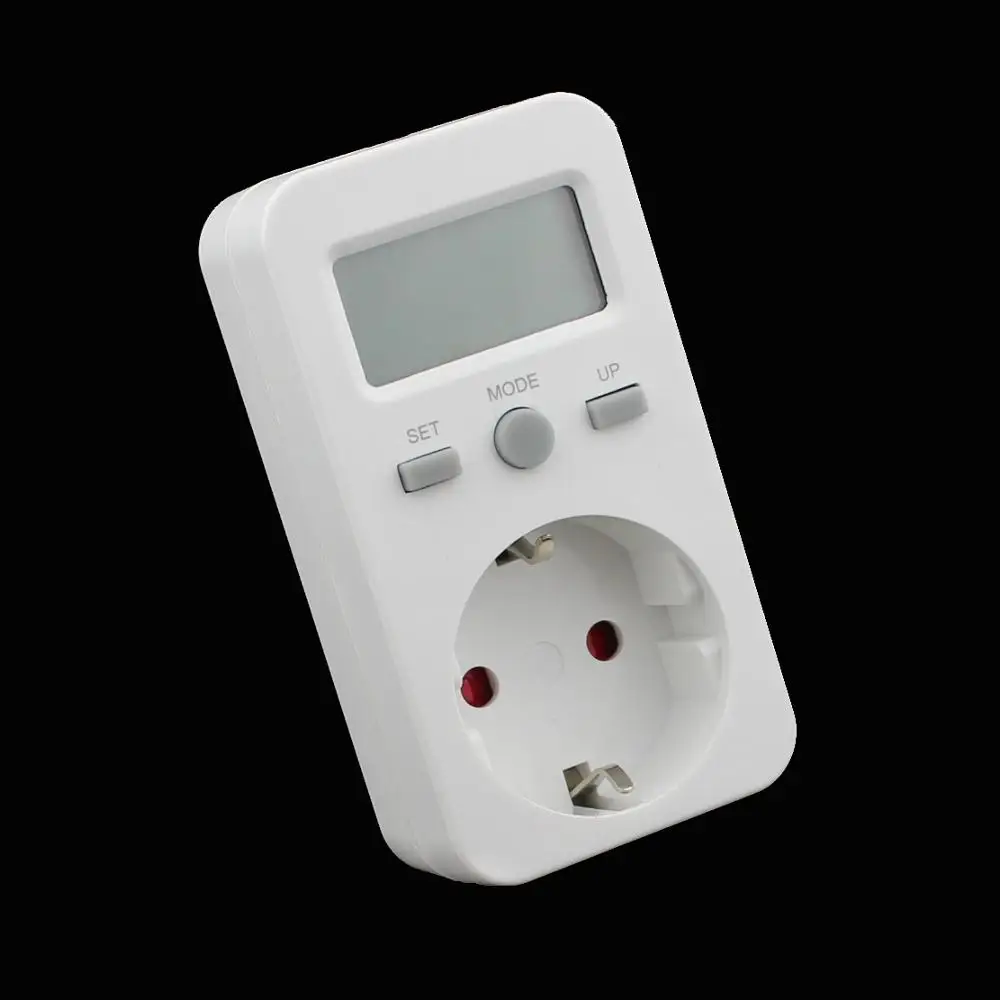 Digital Energy Meter Socket Plug-in Electric Power Meter Energy tester Monitor checker LCD Display EU Plug 230V-50Hz 16A 2