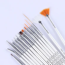 15pcs Nail Art Design Brush Set Dotting Brush Liner Dot Tools Drawing Painting Pen Polish Brushes Kit #439
