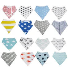 4 шт./лот 10 стилей брендовый Детский Нагрудник слюнявчик полотенце перо Животное мультфильм нагрудники отрывистый ткань треугольник хлопок крутые аксессуары