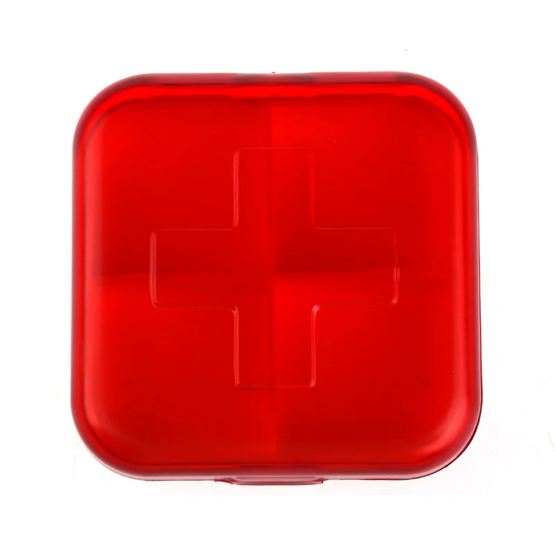 

High Quality Concise Design Portable 4 Cells Empty Storage Compartment Pill Box Home Organization Case for Pills Medicine Drug