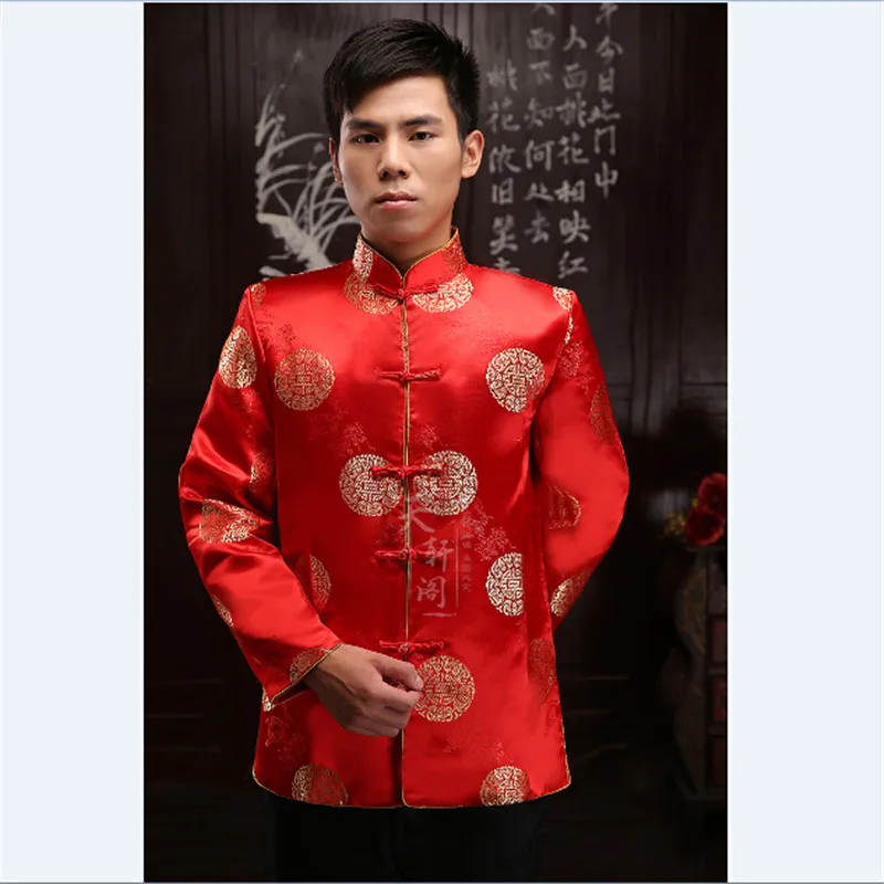 3436 Style Chinois Mariage Marié Vêtements Homme Tang Costume Chinois Tunique Costume Haut Oriental Chinois Ancien Costume Scène Rouge Hauts In