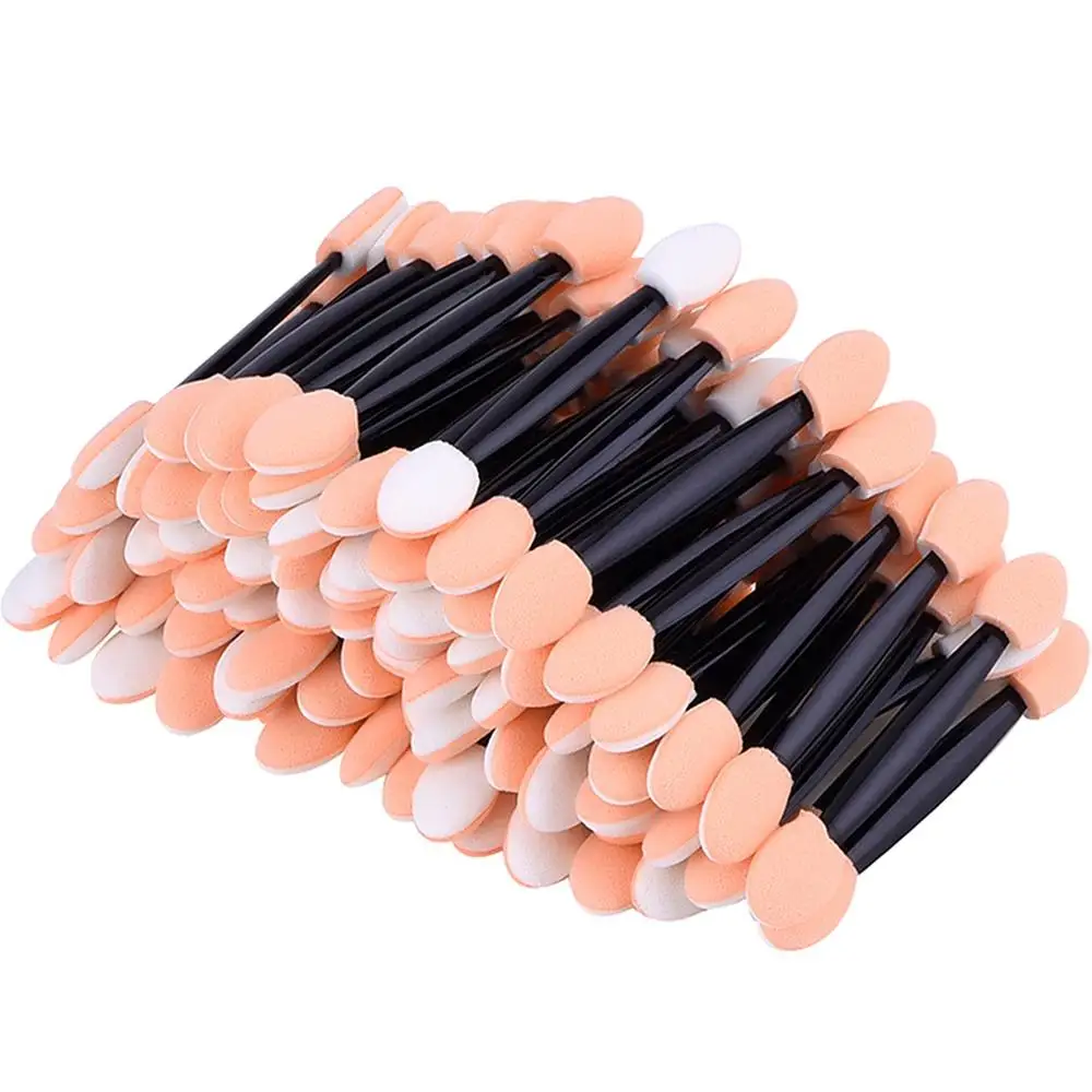 

300pcs/ Pack Disposable Eyeshadow Brush Sponge Tipped Oval Makeup Tool Dual Sides Eyeshadow Brush Comestic Applicator for Women