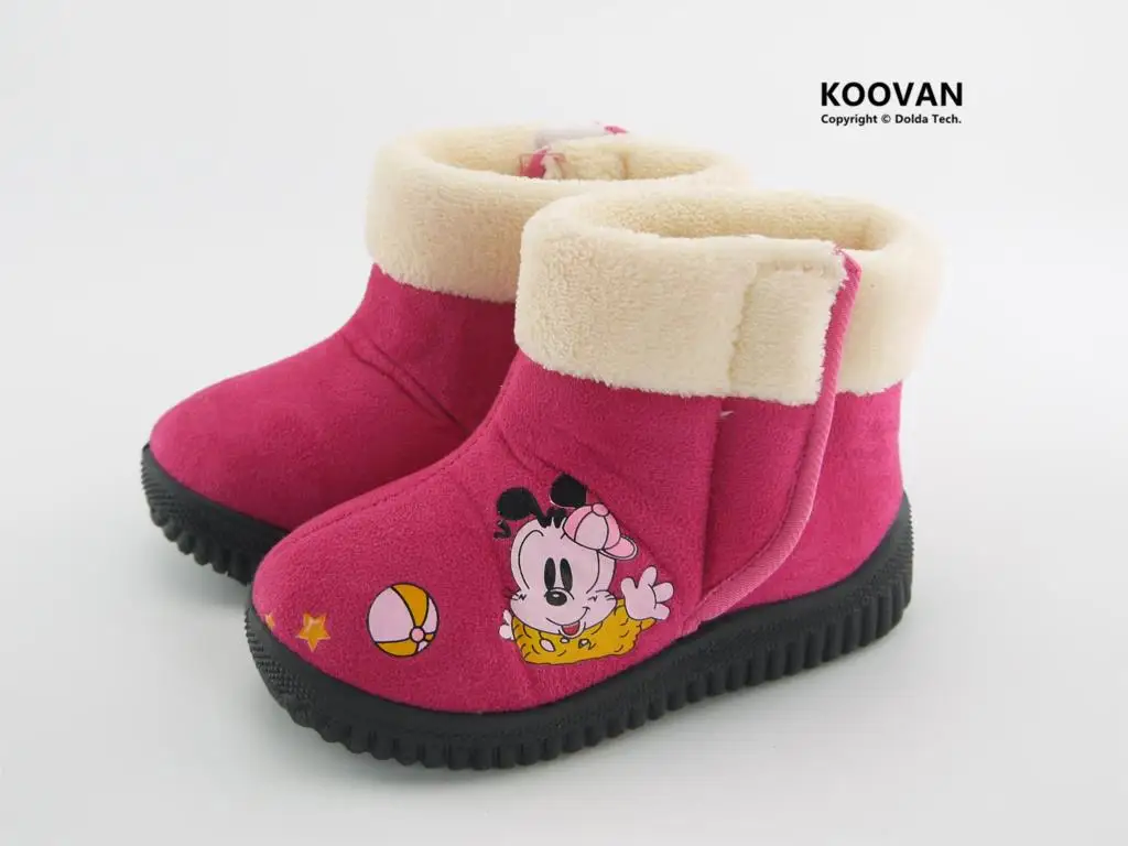 Koovan детские сапоги стиль девочка-принцесса теплые зимние сапоги собака средний хлопок-мягкий обувь Дети Детская обувь