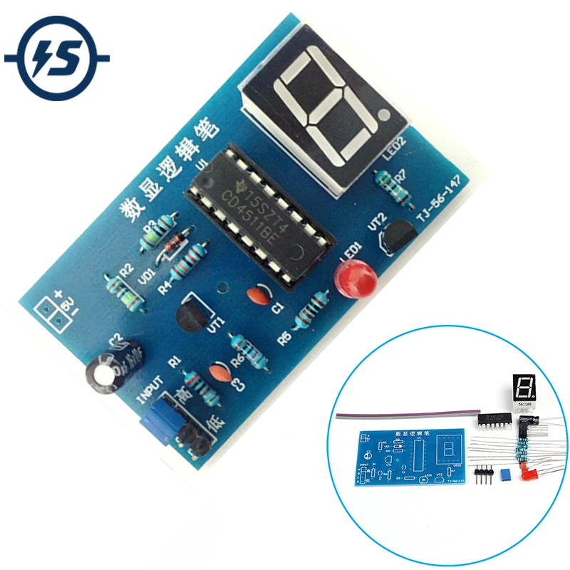 

Electronic DIY Kit IC Tester CD4511BE Digital LED Tester Meter Logic Pen Kit for Sensor Amplifier DC Gain