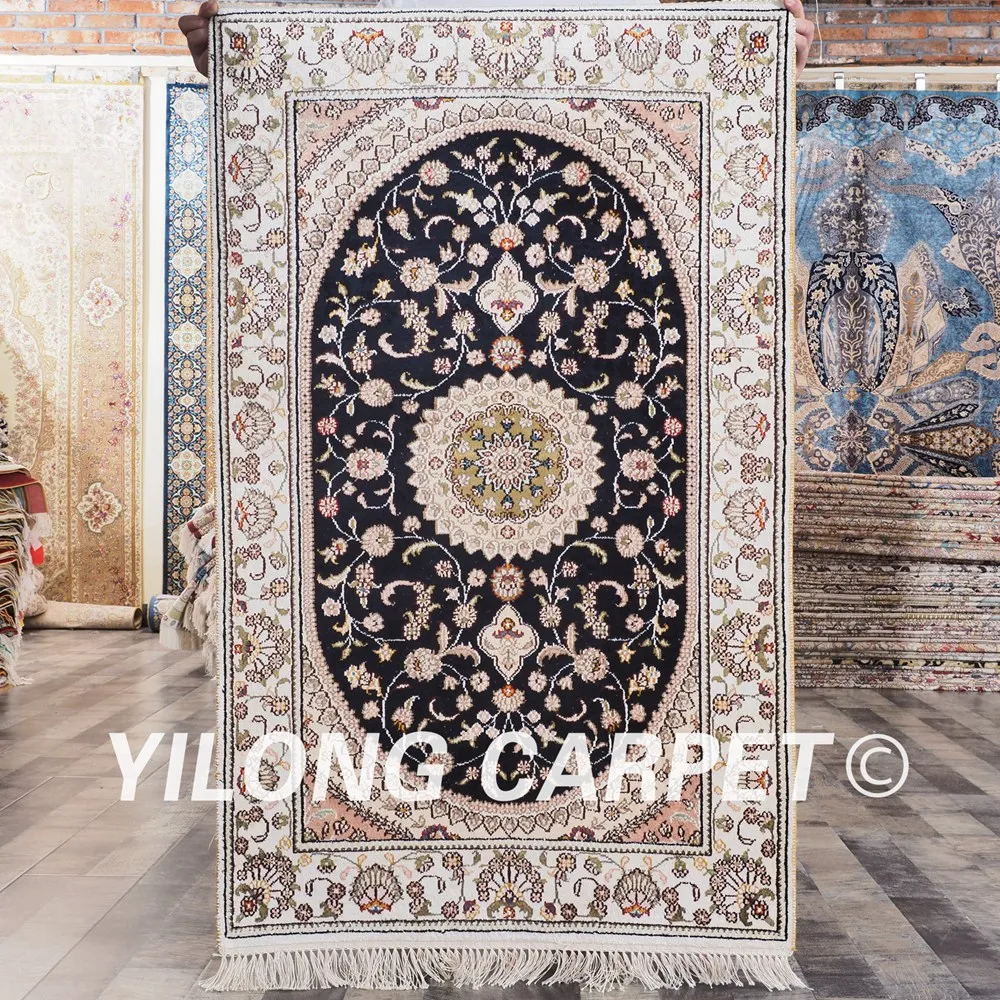 

YILONG 2.5'x4' Handmade Persian Traditional Silk Carpet Living Room Bedroom Kashmir Silk Rug (YHW300AB2.5x4)