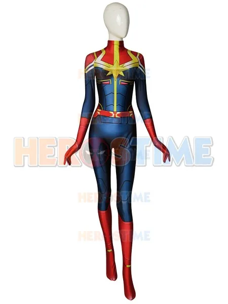 3D Марвел Капитан косплей костюм Carol Danvers костюмы супергероя для Хэллоуина Ms. Marvel комбинезон для взрослых/детей zentai костюм