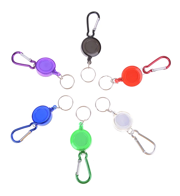 

Mulitifunctional Multicolor Badge Reel Retractable Keychain Recoil Yoyo Ski Pass ID Card Holder Keyring Key Chain Steel Cord