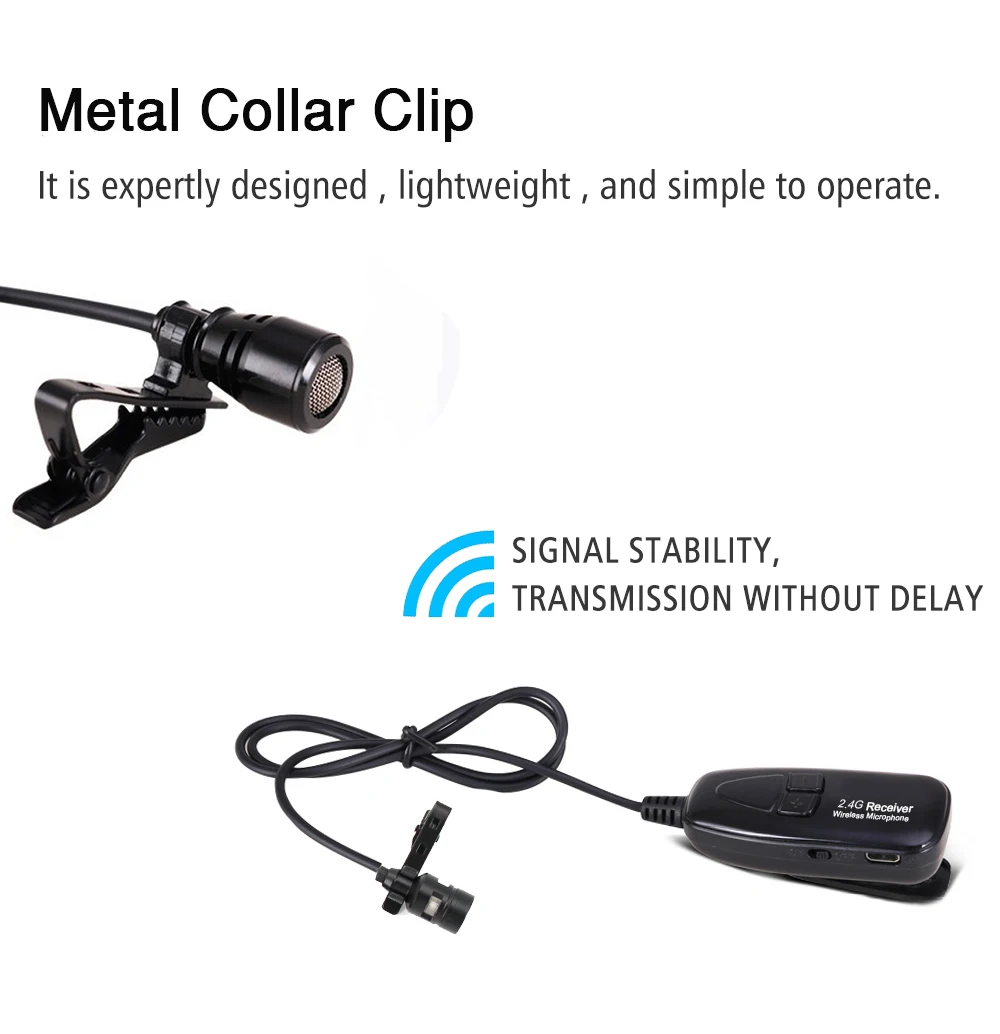 Lavalier 2.4G Wireless Microphone Clip MIC Speech Headset Megaphone Mic For Loudspeaker Teaching Meeting Tour Guide Microphone (4)