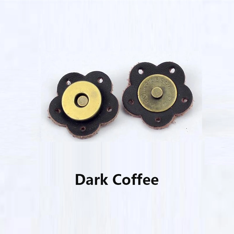 

10PCS Bag Magic Buttons Leather Bag Buckle Flower Handmade Wallet Card Pack Buckles with Holes for DIY Handbag Accessories