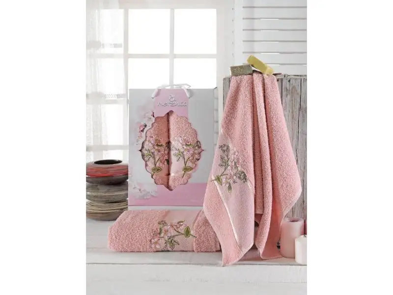 Набор полотенец merzuka, SAKURA GARDEN, 2 предмета, брусничный