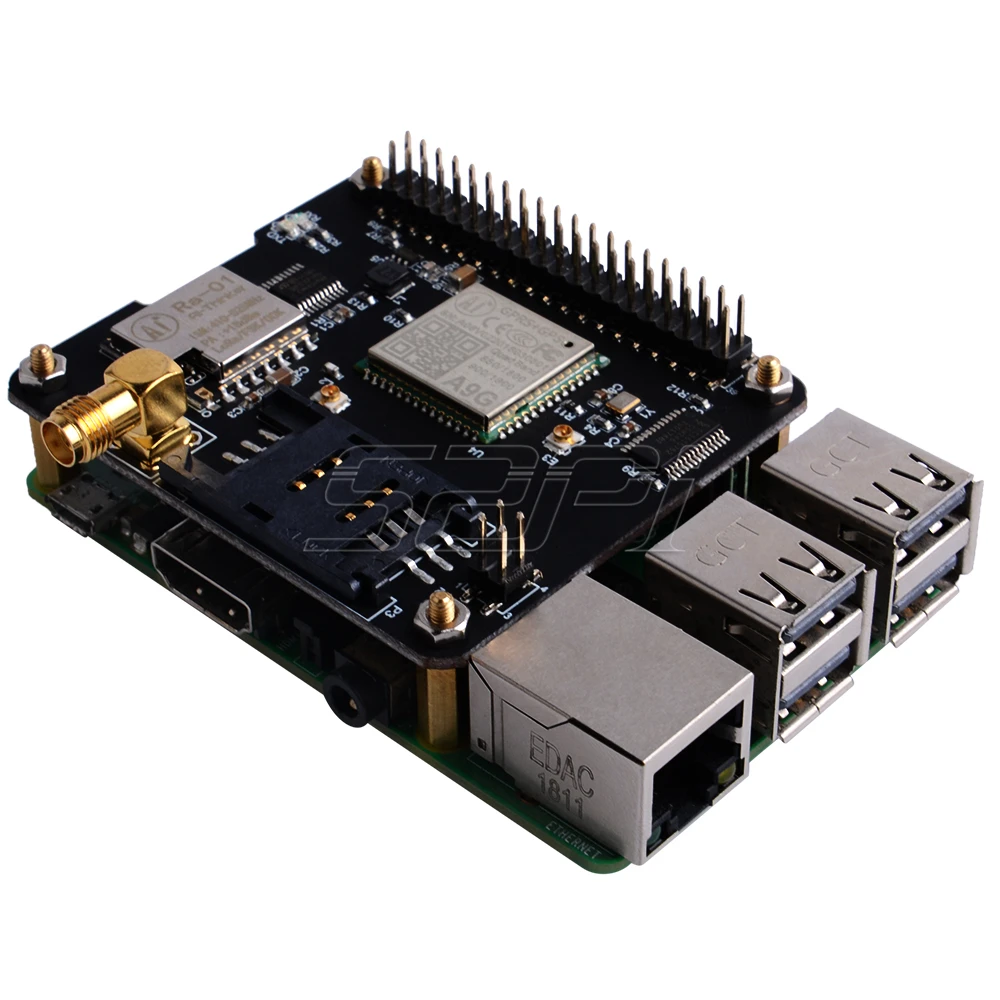 52Pi IoT Node(A) один из DockerPi серии модуль содержит GSM, gps, Lora для Raspberry Pi 4 B для Raspberry Pi все модели