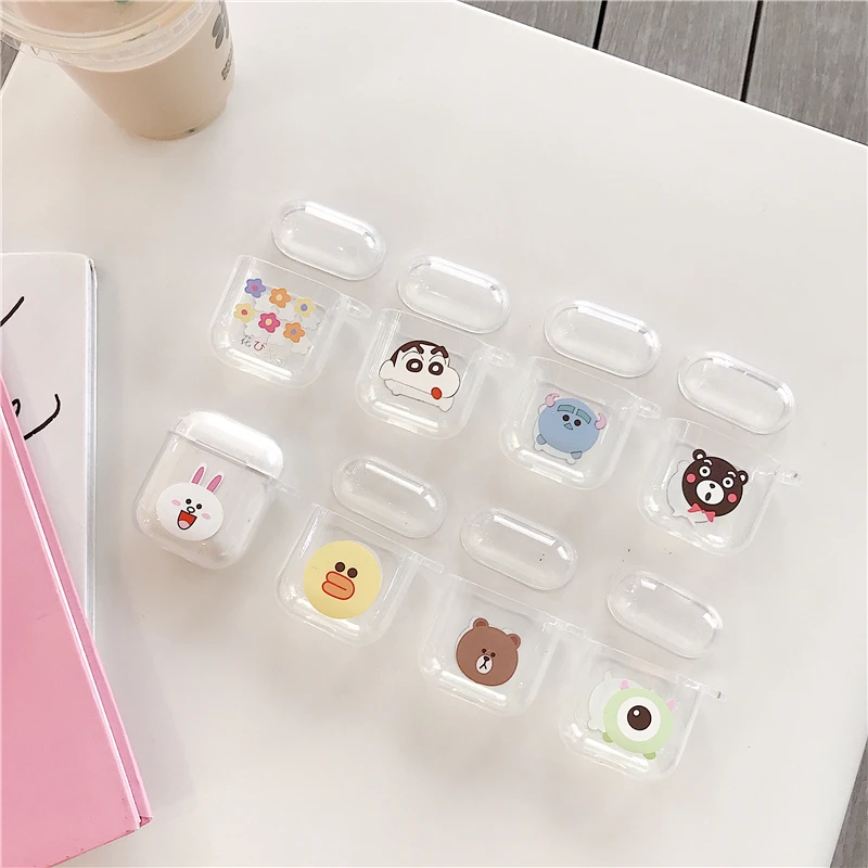 

For Airpods Case Cute Transparent Earphone Case For Airpod Cover Portector Charging Box Cartoon Hard anime Bag For Airpod Etui