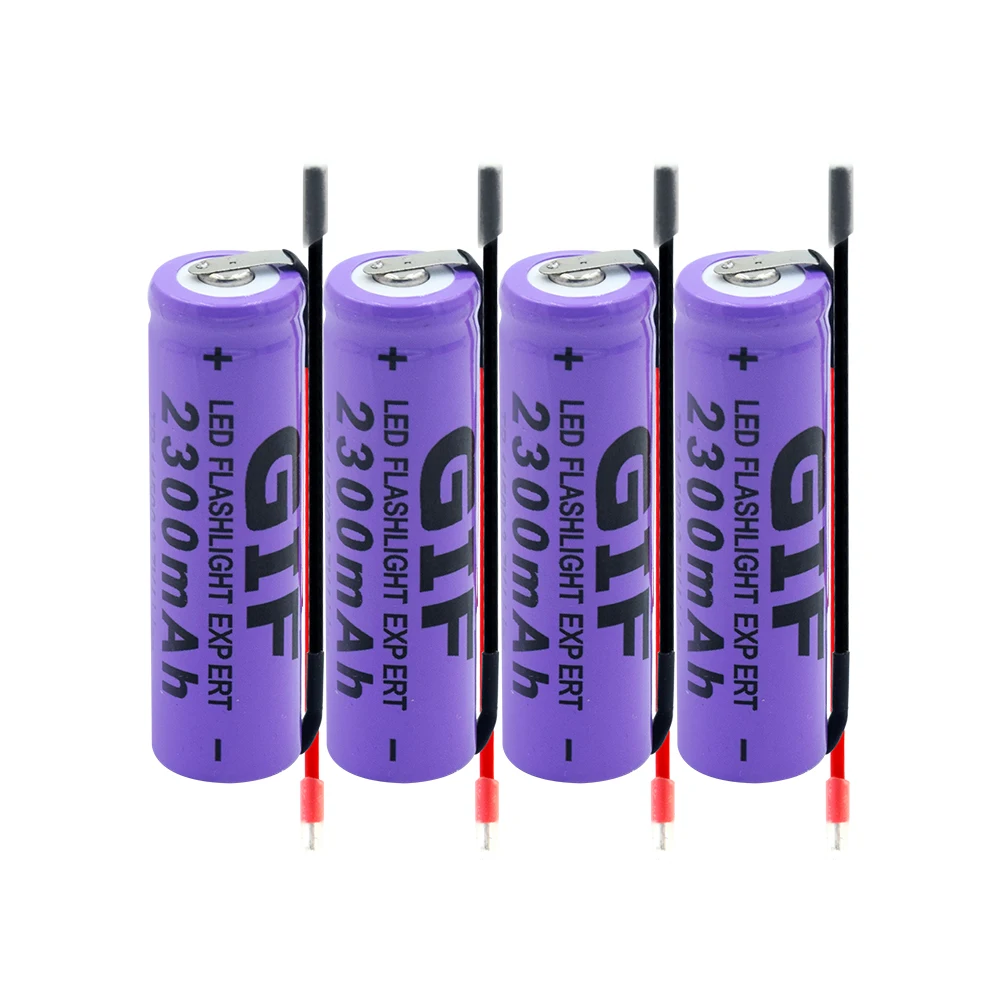 14500 литий-ионная батарея 3,7 V 2300mAh электронная сигарета перезаряжаемая Высокая разрядка+ DIY Linie для фонарь светодиодный фонарик игрушки - Цвет: 4 PCS