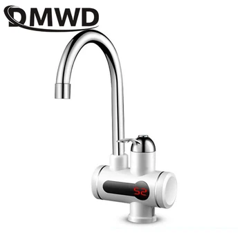 

DMWD Instant Tankless Electric Hot Water Heater Faucet with LED Temperature Digital Display Kitchen Tap Heating Instantaneous EU