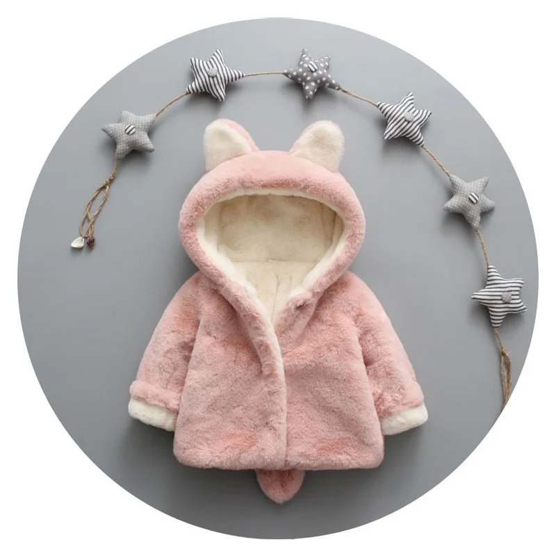 KEAIYOUHUO/новая зимняя куртка для малышей Детские пальто спортивная теплая верхняя одежда с хлопковой подкладкой для девочек Рождественская детская одежда с заячьими ушками