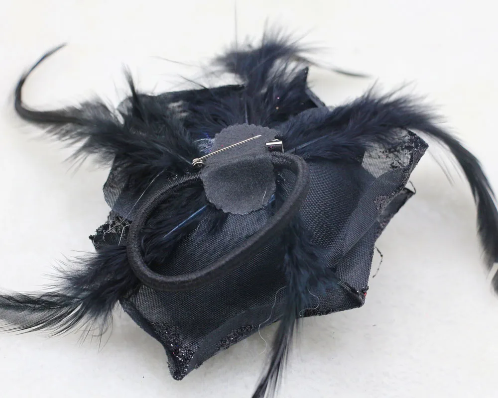 1 шт. Black Rose корсаж блеск головной убор цветок Перо чародей Hairband брошь запястье цветок