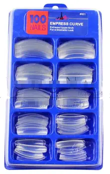 

100 Pcs/Lot Clear False Empress Curve Fake Acrylic French Nail Art Tips Salon False Nail Tips