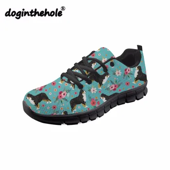 

doginthehole Women Autumn Sneakers for Teenager Girls Bernese Mountain Dog Printing Flat Shoes Feminine Walking Shoes Zapatos