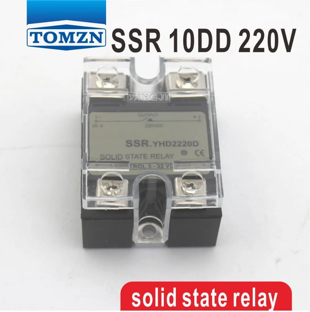 

10DD SSR Control voltage 3~32VDC output 5~220VDC DC single phase DC solid state relay
