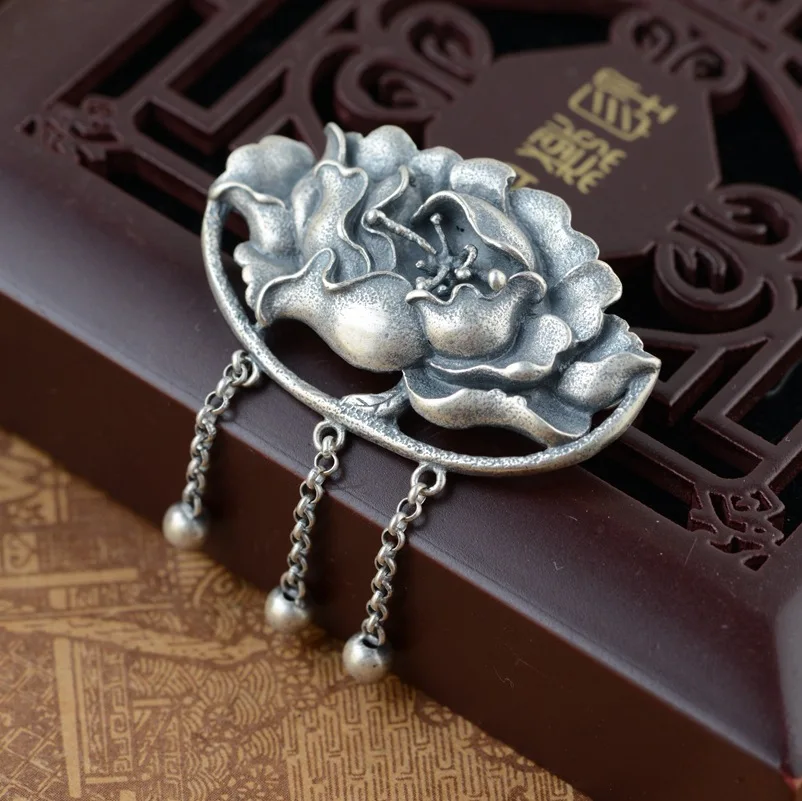 

wear peony series of high-end jewelry wholesale silver pendant S925 Sterling Silver Jewelry Brooch female explosion