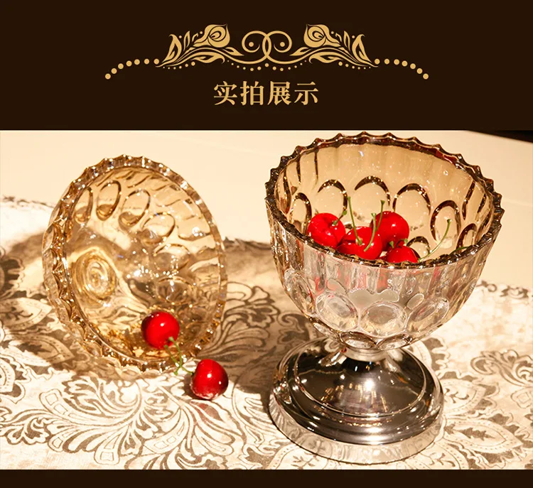 Флюоресцентная стеклянная банка для сахара с крышкой янтарная сушеная коробка