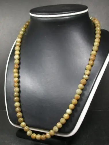 

bjc 0001402 Yellow 100% Natural A JADE Jadeite Bead beads Necklace 20 inches