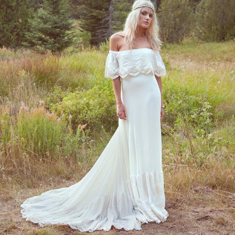 Country Girl Off the Shoulder Wedding Dress