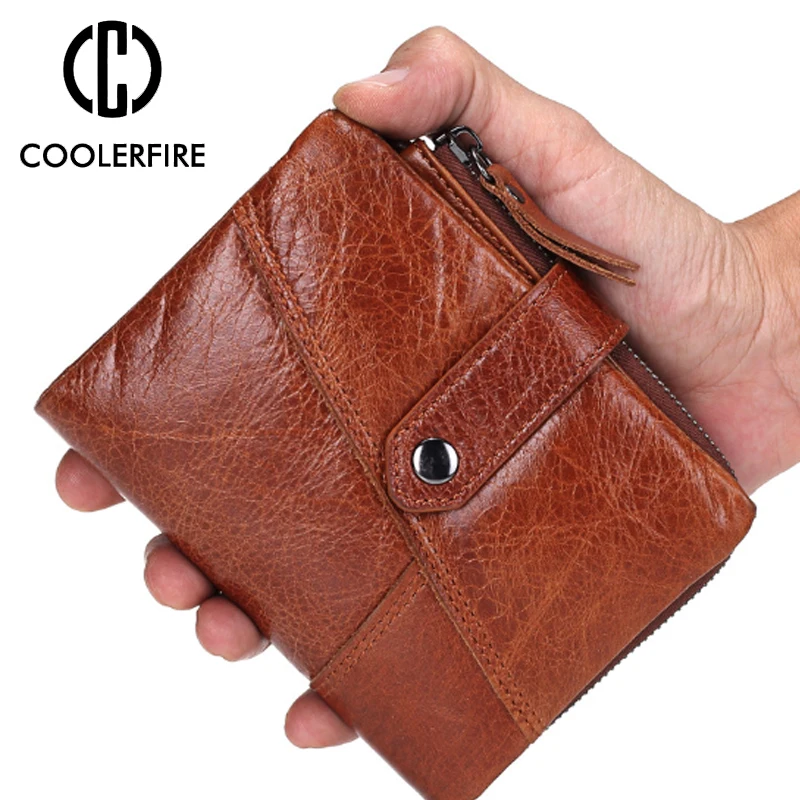

New Short Men Wallet Zipper Male Short Coin Purse Brand High Quality Fashion Genuine Leather Men Wallet PJ054