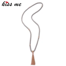 KISS ME Brand Long Beads Chain Necklaces Pendants New Trending White Grey Simulated Pearls Tassel Necklace