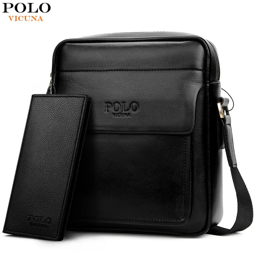 VICUNA POLO Famous Brand Square High Capacity Business Men Messenger ...