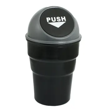 

Plastic Body Car Trash Rubbish Can Garbage Dust Holder Box Gray
