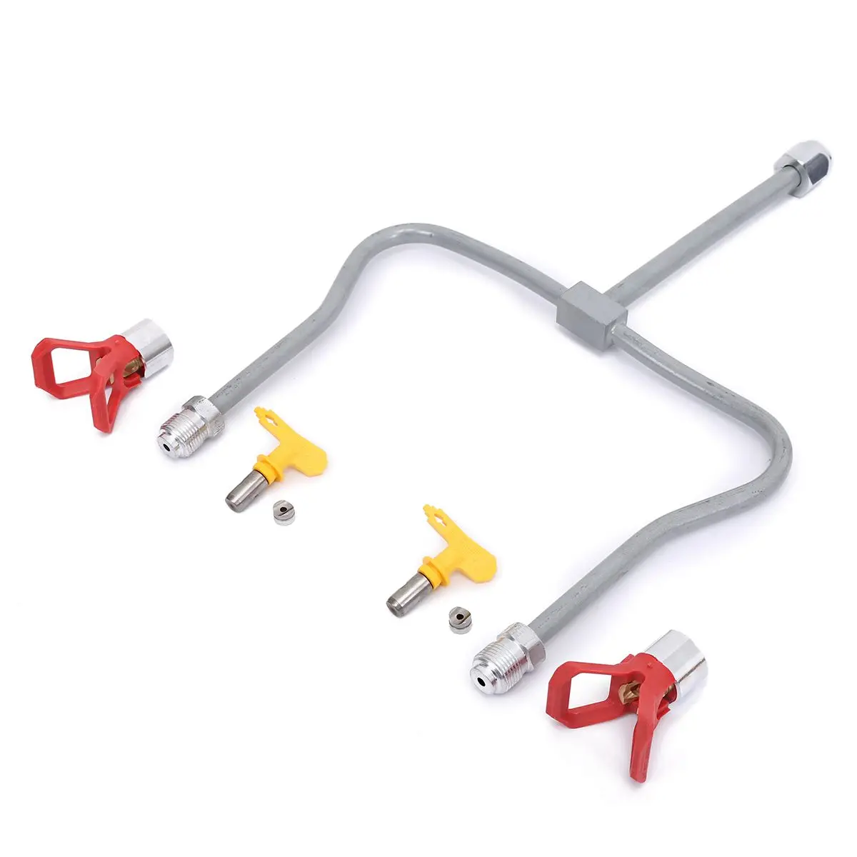 

Professional Airless Paint Spray Gun Extension Pole Double Nozzle Head + Tips Guard Powerful Painting Tool New