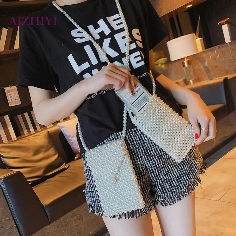 سيدة أنيقة أزياء صغيرة الكتف رسول حقيبة يد اللؤلؤ أنيقة النساء الإناث مخلب الخرزة الأعلى مقبض حقيبة للفتيات كيس الرئيسية