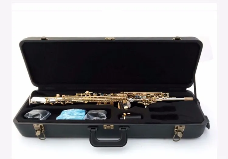 

New Arrival 2018 France 54 R Soprano Saxophone High Quality Silver plated shell keys Straight B flat Sax Musical Free Shipping