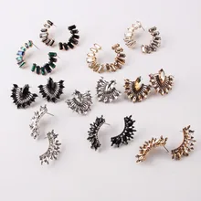 Лучшие женские модные стеклянные серьги-гвоздики в стиле бохо для женщин, винтажные цветные геометрические массивные серьги, ювелирные изделия, свадебные подарки, Mashup