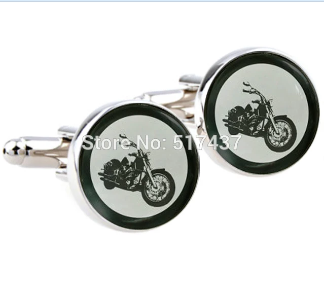 

1 pair wholesale round glass cufflinks Motorcycle Cuff links motorcycle accessories men cufflink shirts high quality